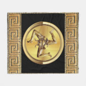 Sicily Symbol Blanket Fleecedecke (Vorderseite (Horizontal))