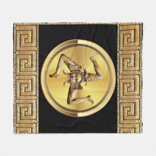 Sicily Symbol Blanket Fleecedecke (Vorderseite (Horizontal))