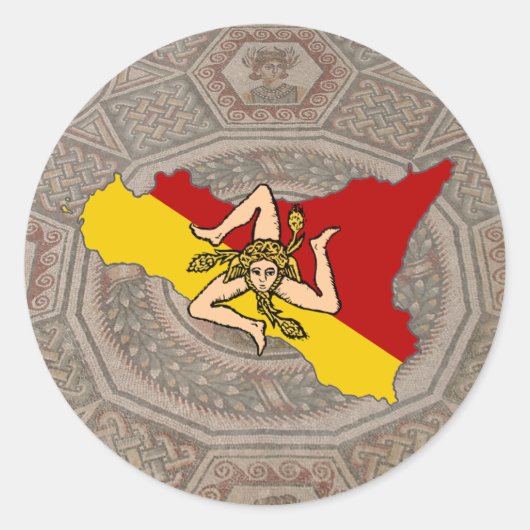 Sicily Trinacria Mosaic Sticker (Vorderseite)