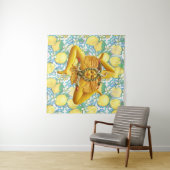 Sicily Trinacria Sicilian Italien Lemon Blue Wandteppich (Beispiel (Horizontal))