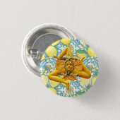 Sicily Trinacria Yellow and Blue Italian Lemon Button (Vorne & Hinten)