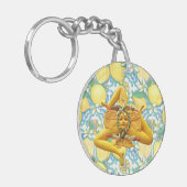Sicily Trinacria Yellow  Italian Lemon Ornament Schlüsselanhänger (Vorderseite links)