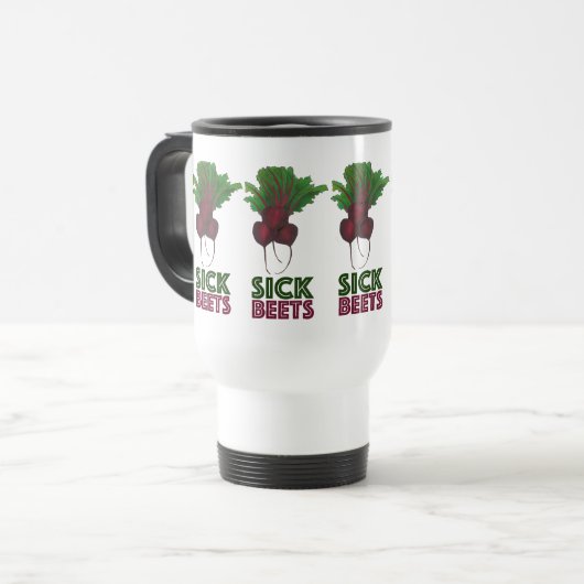 Sick Beets (Beats) Red Beet Vegetarian Funny Music Reisebecher (Vorderseite Links)