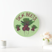Sick Beets (Beats) Rote Rüben Vegetarisches Funny  Große Wanduhr (Zuhause)