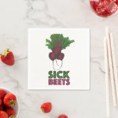 Sick Beets (Beats) Rote Rüben Vegetarisches Funny Serviette (Beispiel)