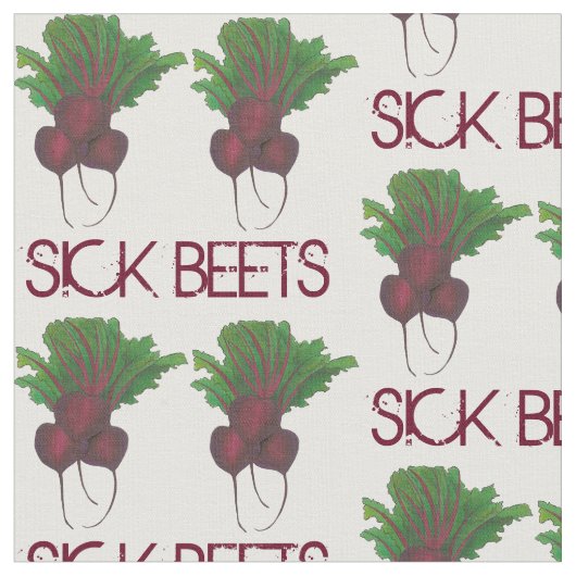 Sick Beets (Beats) Rote Rüben Vegetarisches Funny  Stoff (Nahaufnahme)