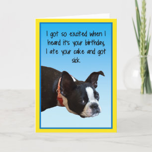 Sick Birthday Boston Karte