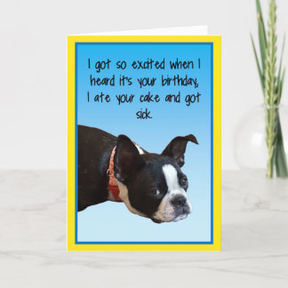 Sick Birthday Boston Karte