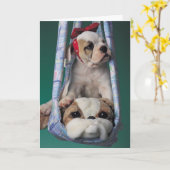 Sick Bulldog-Welpenkarte Karte (Gelbe Blume)