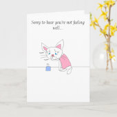 Sick cat get well card karte (Gelbe Blume)