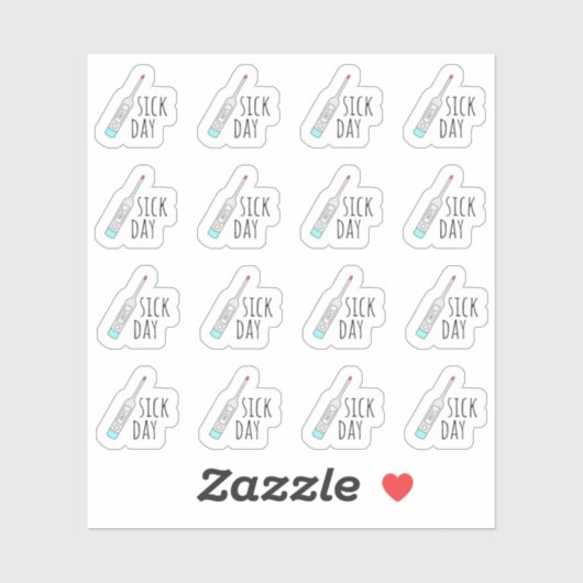 Sick Day Erinnerung Mini Thermometer Bujo Planner Aufkleber (Blatt)
