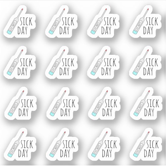 Sick Day Erinnerung Mini Thermometer Bujo Planner Aufkleber (Vorderseite)