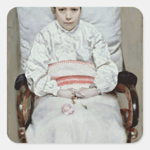 Sick Girl Quadratischer Aufkleber
