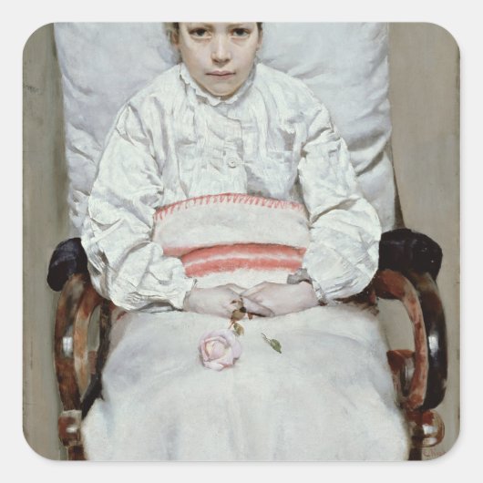 Sick Girl Quadratischer Aufkleber (Vorderseite)