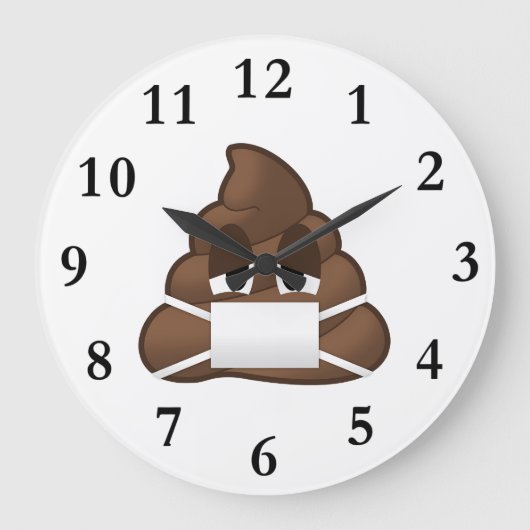 Sick Mask Kack Emoji Große Wanduhr (Vorderseite)