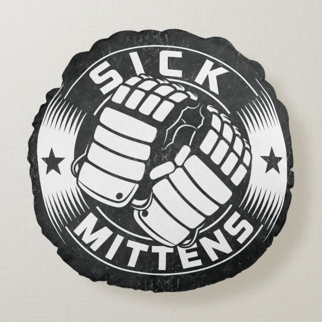 Sick Mittens Hockey Slang Throw Cushion Rundes Kissen (Vorderseite)