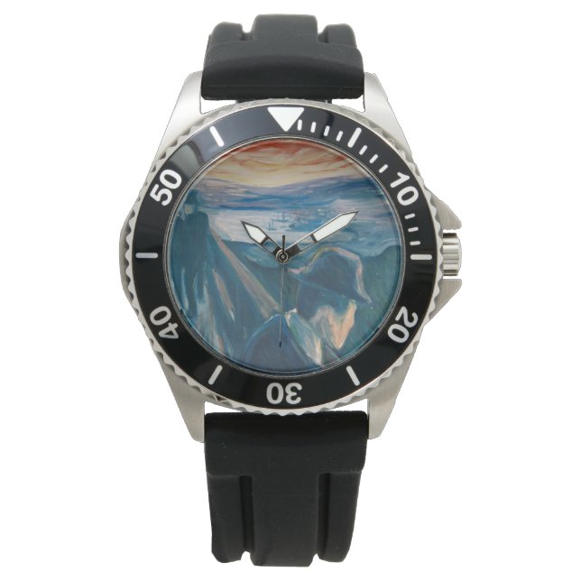 Sick Mood at Sunset, Despair (von Edvard Munch) Armbanduhr (Vorderseite)