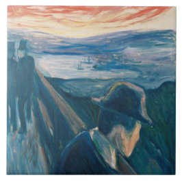 Sick Mood at Sunset, Despair (von Edvard Munch) Fliese