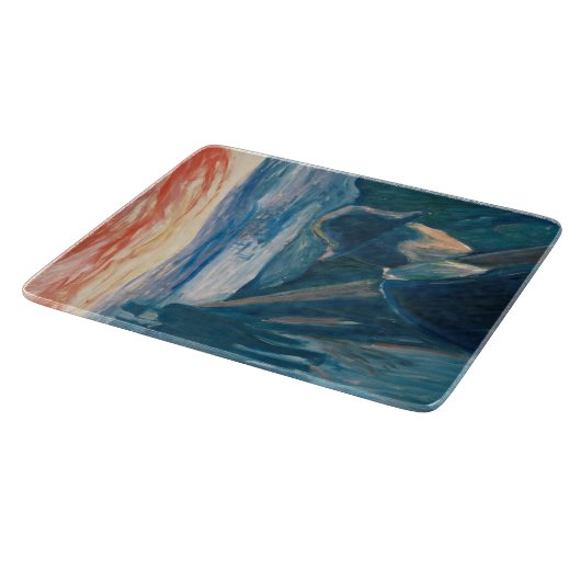 Sick Mood at Sunset, Despair (von Edvard Munch) Schneidebrett (Ecke)