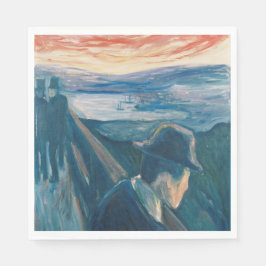 Sick Mood at Sunset, Despair (von Edvard Munch) Serviette