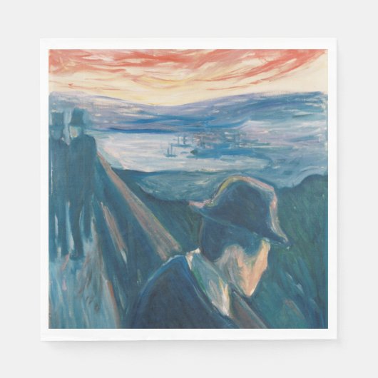 Sick Mood at Sunset, Despair (von Edvard Munch) Serviette (Vorderseite)