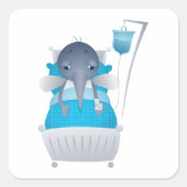 Sick Mosquito auf dem Aufkleber für den Krankenhau (Vorderseite)