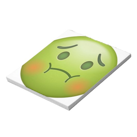 Sick Note Emoji Face Notizblock (Rotiert)