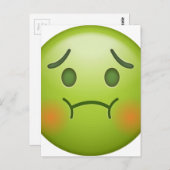 Sick Note Emoji Face Postkarte (Vorne/Hinten)
