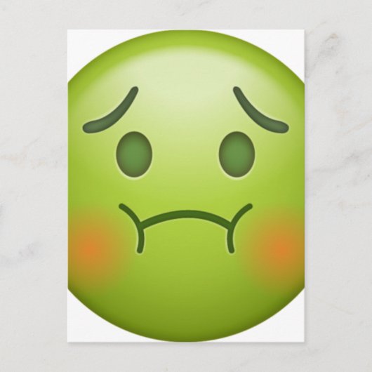 Sick Note Emoji Face Postkarte (Vorderseite)