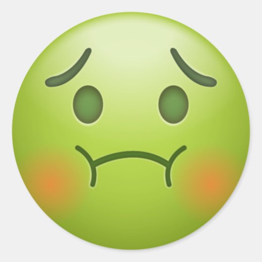 Sick Note Emoji Face Runder Aufkleber (Vorderseite)