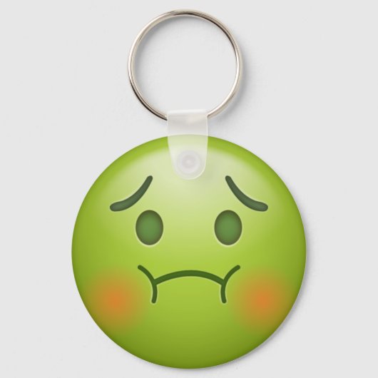 Sick Note Emoji Face Schlüsselanhänger (Vorderseite)
