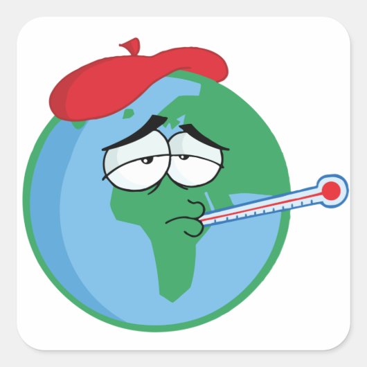 Sick Planet Quadratischer Aufkleber (Vorderseite)