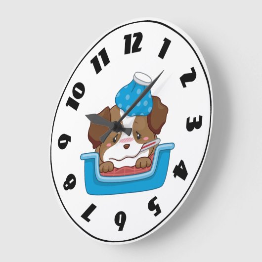 Sick Puppy Clock Große Wanduhr (Winkel)