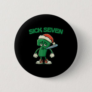 Sick Seven 67 Cartoon-Charakter Weihnachts-Spaß fü Button