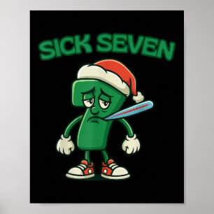 Sick Seven 67 Cartoon-Charakter-Weihnachtsspaß für Poster