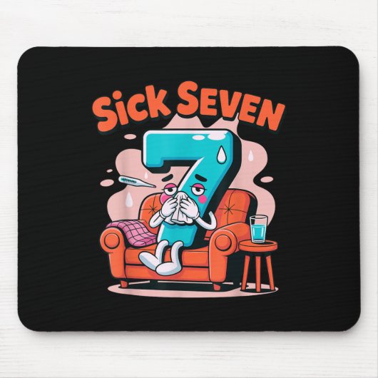 Sick Seven 67 Funny Wordplay Costume Math Joke Hum Mousepad (Vorne)