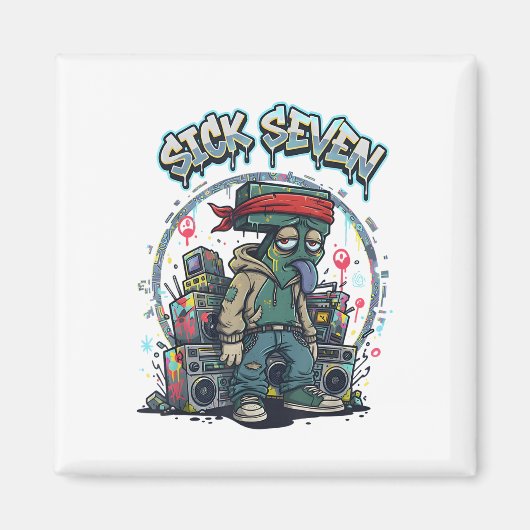 Sick Seven 67 Graffiti Meme Six Seven Fun Street U Magnet (Vorne)