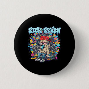 Sick Seven 67 Graffiti-Meme Six Seven Lustige Stra Button