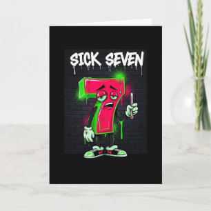 Sick Seven 67 Meme Halloween Kostüm Spaß Retro Hum Karte