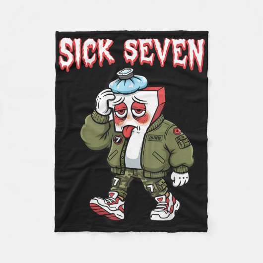 Sick Seven 67 Meme Lustig Gen Alpha Slang Brainrot Fleecedecke (Vorderseite)