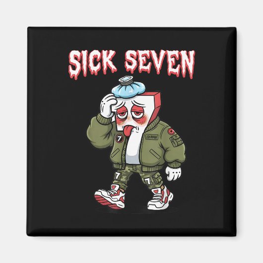 Sick Seven 67 Meme Lustig Gen Alpha Slang Brainrot Magnet (Vorne)