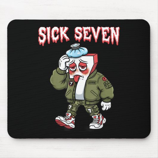 Sick Seven 67 Meme Lustig Gen Alpha Slang Brainrot Mousepad (Vorne)
