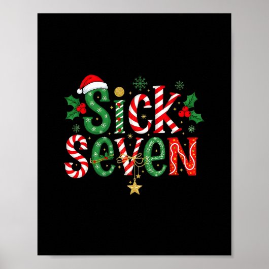 Sick Seven Lustiger Meme 67 Six Seven Lustiges Wei Poster (Vorne)