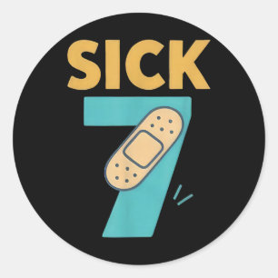 Sick Seven Lustiger Wortspiel-Meme 6 7 Six Seven D Runder Aufkleber