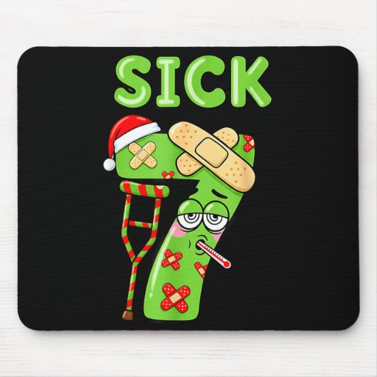 Sick Seven Meme 67 Number Santa Hat Christmas Men  Mousepad (Vorne)