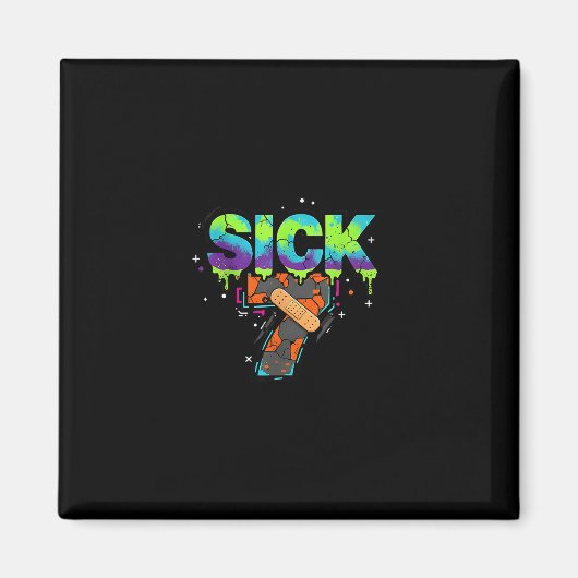 Sick Seven Meme Graffiti Drip Fun Wordplay  Magnet (Vorne)