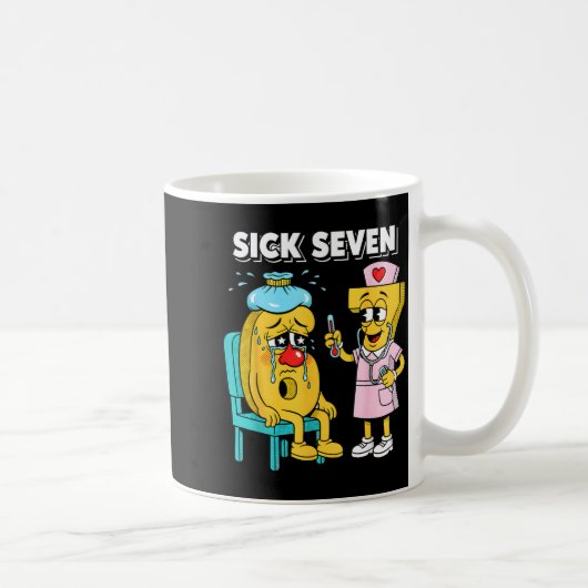 Sick Seven Meme Six Seven Sick 7 Funny Nurse Women Kaffeetasse (Rechts)