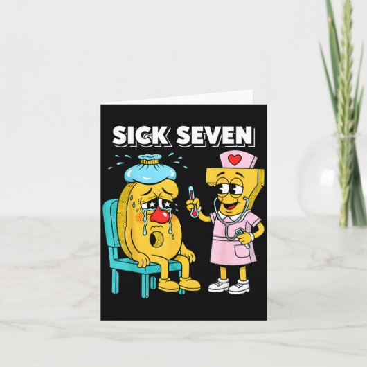 Sick Seven Meme Six Seven Sick 7 Funny Nurse Women Karte (Vorderseite)