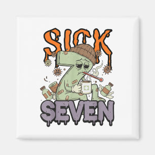 Sick Seven Meme T-Shirt 67 Sechs Sieben Lustspiel  Magnet