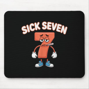 Sick Seven Meme T-Shirt Six Seven Lustiger Wortwit Mousepad